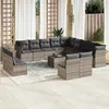Image de Vidaxl Salon De Jardin Avec Coussins 14 Pcs Gris Clair RÃ©sine TressÃ©e