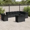 Image de Vidaxl Salon De Jardin 12 Pcs Avec Coussins Noir RÃ©sine TressÃ©e