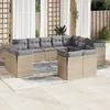 Image de Vidaxl Salon De Jardin Avec Coussins 12 Pcs Beige RÃ©sine TressÃ©e