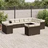 Image de vidaXL Salon de jardin avec coussins 12 pcs marron résine tressée