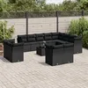 Image de Vidaxl Salon De Jardin Avec Coussins 13 Pcs Noir RÃ©sine TressÃ©e