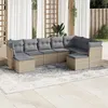 Image de Vidaxl Salon De Jardin Avec Coussins 9 Pcs Beige RÃ©sine TressÃ©e