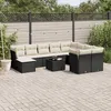 Image de Vidaxl Salon De Jardin 11 Pcs Avec Coussins Noir RÃ©sine TressÃ©e