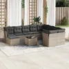 Image de Vidaxl Salon De Jardin 11 Pcs Avec Coussins Gris RÃ©sine TressÃ©e