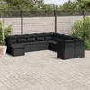 Image de Vidaxl Salon De Jardin 11 Pcs Avec Coussins Noir RÃ©sine TressÃ©e