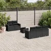 Image de Vidaxl Salon De Jardin 6 Pcs Avec Coussins Noir RÃ©sine TressÃ©e