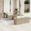 Image de vidaXL Salon de jardin avec coussins 6 pcs beige résine tressée