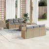 Image de Vidaxl Salon De Jardin Avec Coussins 7 Pcs Beige RÃ©sine TressÃ©e