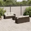 Image de vidaXL Salon de jardin avec coussins 7 pcs marron résine tressée3218703