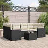 Image de Vidaxl Salon De Jardin 7 Pcs Avec Coussins Noir RÃ©sine TressÃ©e