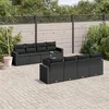 Image de Vidaxl Salon De Jardin 9 Pcs Avec Coussins Noir RÃ©sine TressÃ©e