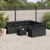 Image de Vidaxl Salon De Jardin 9 Pcs Avec Coussins Noir RÃ©sine TressÃ©e