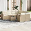 Image de vidaXL Salon de jardin avec coussins 9 pcs beige résine tressée