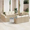 Image de vidaXL Salon de jardin avec coussins 12 pcs beige résine tressée