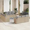 Image de Vidaxl Salon De Jardin Avec Coussins 12 Pcs Beige RÃ©sine TressÃ©e