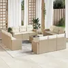 Image de vidaXL Salon de jardin avec coussins 13 pcs beige résine tressée