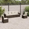 Image de vidaXL Salon de jardin avec coussins 6 pcs marron résine tressée3218803