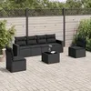 Image de Vidaxl Salon De Jardin 7 Pcs Avec Coussins Noir RÃ©sine TressÃ©e