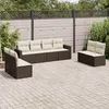 Image de vidaXL Vidaxl Salon De Jardin 8 Pcs Avec Coussins Marron Résine Tressée