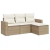 Image de Vidaxl Salon De Jardin Avec Coussins 4 Pcs Beige RÃ©sine TressÃ©e