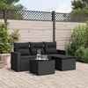 Image de Vidaxl Salon De Jardin 5 Pcs Avec Coussins Noir RÃ©sine TressÃ©e