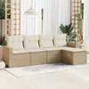 Image de vidaXL Salon de jardin avec coussins 5 pcs beige résine tressée3218878