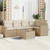 Image de vidaXL Salon de jardin avec coussins 6 pcs beige résine tressée