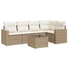 Image de Vidaxl Salon De Jardin Avec Coussins 6 Pcs Beige RÃ©sine TressÃ©e