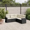 Image de vidaXL Salon de jardin 5 pcs avec coussins noir résine tressée