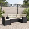 Image de vidaXL Salon de jardin 5 pcs avec coussins noir résine tressée
