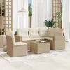 Image de Vidaxl Salon De Jardin Avec Coussins 6 Pcs Beige RÃ©sine TressÃ©e