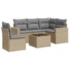 Image de Vidaxl Salon De Jardin Avec Coussins 6 Pcs Beige RÃ©sine TressÃ©e