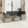 Image de Vidaxl Salon De Jardin 6 Pcs Avec Coussins Gris Clair RÃ©sine TressÃ©e