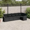 Image de Vidaxl Salon De Jardin 6 Pcs Avec Coussins Noir RÃ©sine TressÃ©e