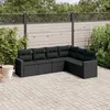Image de Vidaxl Salon De Jardin 6 Pcs Avec Coussins Noir RÃ©sine TressÃ©e