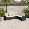Image de Vidaxl Salon De Jardin 6 Pcs Avec Coussins Noir RÃ©sine TressÃ©e