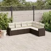 Image de vidaXL Salon de jardin avec coussins 6 pcs marron résine tressée