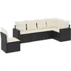 Image de vidaXL Vidaxl Salon De Jardin 6 Pcs Avec Coussins Noir Résine Tressée