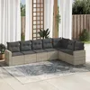 Image de Vidaxl Salon De Jardin Avec Coussins 7 Pcs Gris Clair RÃ©sine TressÃ©e
