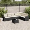 Image de vidaXL Salon de jardin 8 pcs avec coussins noir résine tressée