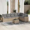Image de vidaXL Salon de jardin avec coussins 8 pcs beige résine tressée3219049