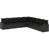 Image de Vidaxl Salon De Jardin 9 Pcs Avec Coussins Noir RÃ©sine TressÃ©e