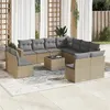 Image de vidaXL Salon de jardin avec coussins 12 pcs beige résine tressée3219129