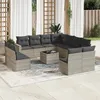 Image de Vidaxl Salon De Jardin Avec Coussins 12 Pcs Gris Clair RÃ©sine TressÃ©e