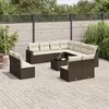 Image de Vidaxl Salon De Jardin Avec Coussins 12 Pcs Marron RÃ©sine TressÃ©e