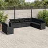 Image de Vidaxl Salon De Jardin 10 Pcs Avec Coussins Noir RÃ©sine TressÃ©e