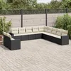 Image de Vidaxl Salon De Jardin 11 Pcs Avec Coussins Noir RÃ©sine TressÃ©e