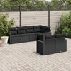 Image de Vidaxl Salon De Jardin 7 Pcs Avec Coussins Noir RÃ©sine TressÃ©e