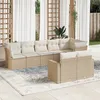 Image de vidaXL Vidaxl Salon De Jardin Avec Coussins 8 Pcs Beige Résine Tressée