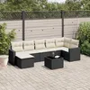 Image de Vidaxl Salon De Jardin 8 Pcs Avec Coussins Noir RÃ©sine TressÃ©e